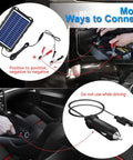 Keep Your Rig Powered Up With This Top Shelf 12V 10W Solar Battery Charger Panel Kit For Cars Trucks Rvs Boats Motorcycles Straight Up Plug Play Setup 12V solar charger panel with car connection options.