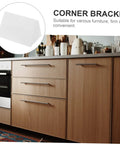 Heavy Duty Corner Bracket Set With Slick Edge Caps For Rock Solid Furniture Repair And No Sweat Wall Mounting Tasks Throughout Kitchen Bathroom Workshop on kitchen cabinet.