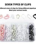 70 Piece Nylon Fuel Line Clips Kit With 7 Sizes Replacement 3 8 Inch And 5 16 Inch Fuel Line Clamps in storage box