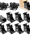 Self Locking Folding Table Leg Brackets With Heavy Duty Hinge And Screws For Collapsible Shelves Bed Supports And Wall Mounts, 8 pack with mounting screws.