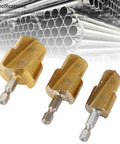 Heavy Duty 3-Piece PPR Pipe Reamer Kit With Step Drill Bits For PVC And Plastic Expansion Repair Works In Plumber Projects Featuring Hex Shank Design For Fast and Easy Fitting Installation, 19 24 31mm