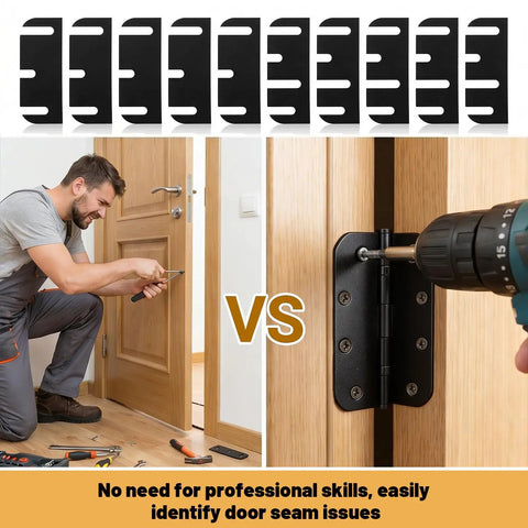 Door Hinge Shims Kit for Easy Alignment and Gap Filling, 12 Pcs Adjustable 0.050 Inch Thick Spacers for 4 Inch Hinges, Fix Air Leaks, Prevent Sticking and Misalignment, Trimmable Hinge Spacers for Quick Home Repairs