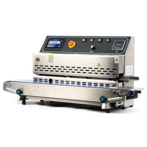 Heavy Duty Continuous Band Sealer With Built In Inkjet Printer Automatic Horizontal Bag Sealer For PVC And Mylar Packaging 0.39 Inch Seal Width