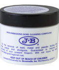 Non Embedding Bore Cleaning Compound For Gun Barrels in a 2 oz jar with black lid and blue label text