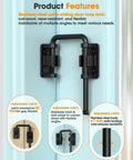 2.36 Inch U Patio Sliding Door Loop Lock Latch Stainless Steel Home Security Loop Bolt Lock black installed on door