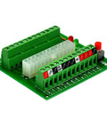 24-20 Pin ATX DC Power Supply Breakout Board Module with Standby and Power LEDs, showing terminal blocks and headers.