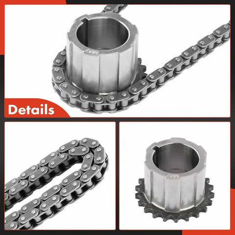 Engine Timing Chain Kit, 3 Piece Built For Chevy Silverado 1500 2500 HD 3500 Classic, crank sprocket and chains details