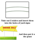 Garage Sale Sign With Stakes Waterproof Reusable Double Sided Arrow Signs 16x5 Inches Plastic Yard Sale Supplies Directional Arrows To Grab Attention And Bring In Shoppers 3 Pack, yellow arrow sign with stakes