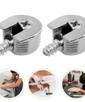 Top Rated Thread Cam Lock Cabinet Shelf Brackets With Tight Grip Stud Pins Silver Finish For Wooden Furniture And Closet Doors Built Tough Hardware Heavy Duty Hold Pack Of Ten close up of two silver zinc alloy cam lock brackets.