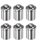 Killer Grip 6 Pack Ball Point Spring Plungers 304 Stainless Steel Precision Catch Latches, smooth round tops, shown in set of six.