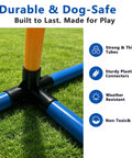 Close-up of PVC hurdle base from Two Pack Dog Agility Jump Set With Adjustable PVC Hurdles For Small And Medium Dogs Portable Easy To Assemble No Tools Needed Backyard Training Indoor And Outdoor Fun