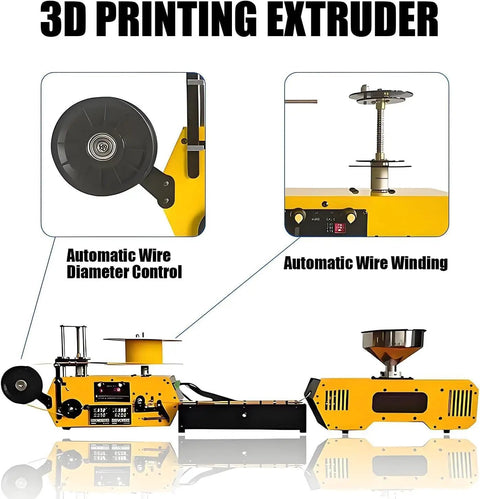 Kickass 3D Printer Filament Recycler With Auto Spool Winder And Dial In Temp Control showing automatic wire control features.