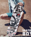 Double Kick 31-Inch Maple Deck Skateboard With ABEC-9 Bearings And 95A PU Wheels, Custom Bat King Graphic, T-Tool Included