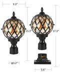 Dope Outdoor Post Light Fixture With Clear Glass Shade Black Finish IP65 Waterproof Exterior Pillar Lantern dimensions view
