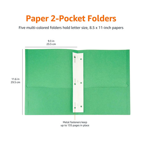 Legit Twin Pocket Folders With Strong Two Prong Fastener And Quick Business Card Slot Holds Letter Size Sheets In Fresh Assorted Colors For Zero Fuss Desk Sorting Solid Twenty Five Pack Keeping Your Files Neat And Ready For The Daily Grind