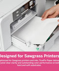 Person using TruePix Sublimation Paper 8.5 x 11 Inches, 100 Sheets, Heat Transfer Paper for SG500 and SG1000 Printers