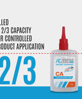 Cyanoacrylate Glue With Activator Set bottle showing 2/3 full adhesive capacity for controlled application