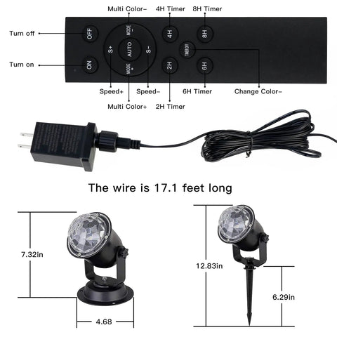 Outdoor Christmas Halloween Projector Lights For Yard With 15 Colors Water Wave Ocean Effect, waterproof projector light components.
