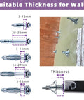 Hollow Drive Wall Anchors Kit, 19-Piece Zinc Plated Carbon Steel Molly Bolts Set With Wall Anchor Setting Tool, Includes M4 M5 M6 Sizes