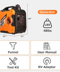 Portable Inverter Generator On The Go 2300W Peak 1900W Rated Gas Powered Ultra Quiet for RVs Outdoor Camping and Home Backup