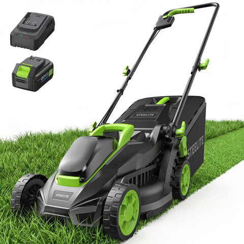 20V Brushless Electric Lawn Mower With 13 Inch Deck 4.0Ah Battery And Charger Included Ultralight Cordless Push Mower