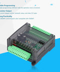12V PLC Control Module For Quick Easy Plug And Play Automation Programmable Logic Controller Board With Relay Output DC12V 2N20MT And Shell Enclosure showing compact PLC board with green connectors