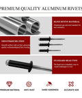 210 Piece Aluminum Pop Rivets Kit With 8 Sizes Dome Head Blind Rivets For Metal Repair And Projects Durable Aluminum Rivet Set