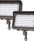 Pack of 2 Outdoor 3 CCT LED Flood Light With Knuckle Mount Dope Brightness Options, bronze finish, IP65 waterproof.