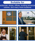 Two Large 3.5 Inch And Four Medium 2.65 Inch Weatherproof Video Surveillance Stickers With Strong Adhesive Security Camera Signs For Indoor And Outdoor Use To Deter Thieves And Keep Your Property Safe on glass doors and windows
