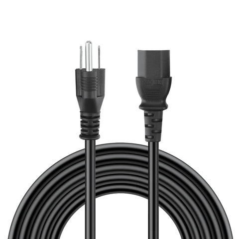 Straight Up UL Certified 6Ft AC Power Cord That Fits The Bill For Portable Power Stations, Desktops, Monitors, Printers, And Scanners With Plug And Play Convenience, black cable with plug ends.