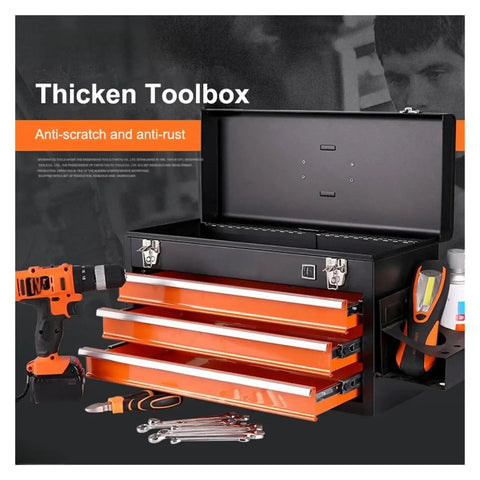 Kickass Iron Drawer Organizer Built As A Steel Parts Box With Low Friction Casters And Desktop Sorting Trays To Keep All Hardware Tight And Fully Functional with open layout and tools visible.