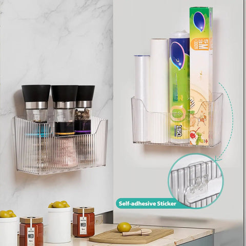 2 Pack Self Adhesive Cabinet Door Organizer Stackable Hanging Storage Bins Super Slick Lid Sorter Heavy Duty Plastic Rack For Kitchen Bathroom Pantry And Rv No Fuss Game Changing Storage Solution