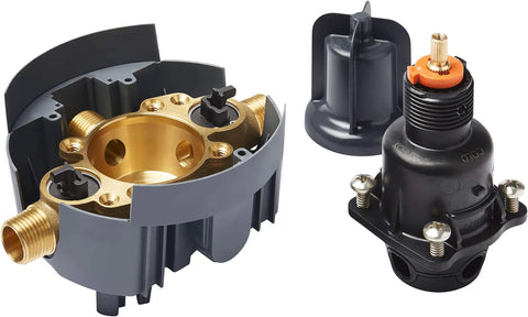 Rite Temp Pressure Balance Shower Valve Kit With Cartridge, brass and plastic components, 5 GPM, half-inch NPT and sweat inlets