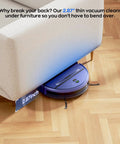 Robot Vacuum And Mop Combo For Pet Hair, Ultra Slim 2.87 Inch Body cleaning under couch on hard floor