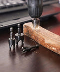 Bromirix 8-piece black wood plug cutter drill bit set with 1/4 in hex shank for woodworking