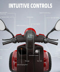 Badass Two In One Electric Golf Cart And Adult Mobility Scooter Built Ridin Different With Serious 1000 Watt Motor Smooth Sixty Volt Battery showing intuitive controls, LED display, and handlebar features.