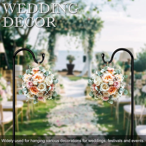 Outdoor No Fuss 48 Inch Shepherds Hook Garden Pole With Five Prongs Base Adjustable with flower decorations at wedding