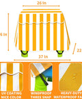 Kids Outdoor Water Table Cover Weatherproof Dustproof UV Shield For Rain Showers Splash Ponds Fits 2 Tier Water Tables, striped design