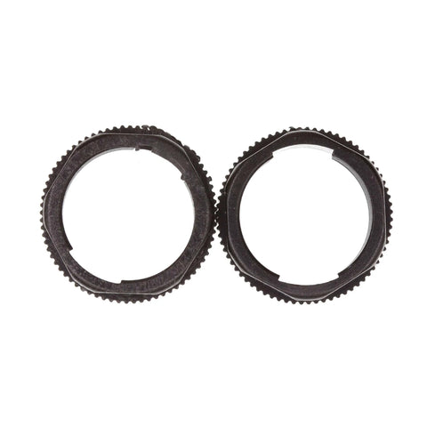 Pair of black plastic gears