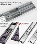 Heavy Duty Soft Close Drawer Slides 22 Inch Pair showing upgraded metal parts for durability and no soft close mechanism.