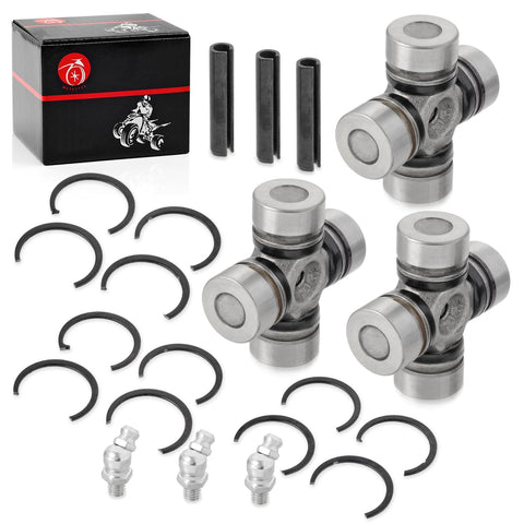 Front And Rear Prop Shaft U Joint Kit For General 1000 Ranger 1000 Diesel And RZR 900 1000 2011 2023 Direct Fit Replacement OEM 2202015 2203703 3235616 3235500 3260104, showing three U-joints with pins and clips