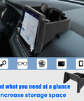 Center Console Organizer for 2021-2026 Nissan Rogue S SV Rock Creek Dash Tray with GPS screen inside vehicle.