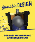Cross-section of a greaseable Steering Tie Rod End For Ford E-350 Super Duty, emphasizing design for easy maintenance.