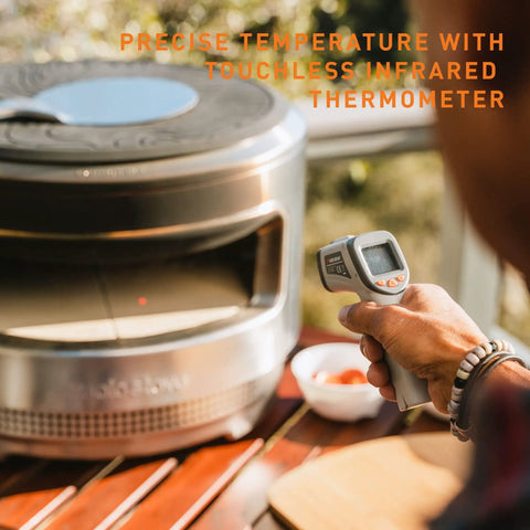 Pizza Oven Starter Bundle With Stainless Steel Outdoor Pizza Maker And Wood Fired Assembly with infrared thermometer