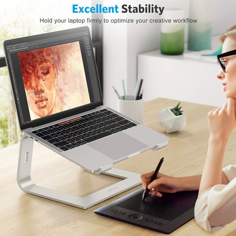 Detachable Aluminum Laptop Stand For Desk, Ultra Stable Mount Fits 10 To 16 Inch Laptops Like MacBook Air Pro Dell HP And More