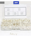 Heavy Duty 1850cs Mixed Bootlace Ferrule Kit With 5 Models For 22-14 AWG Wire Crimp Terminals And Non Insulated Butt Connectors In Solid Colors For Tough Jobs, clear organizer case