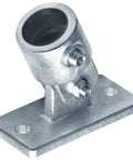 Two Pack Swivel Handrail Socket Base For 1 Inch Pipe Fits 1.315 Inch Outside Diameter, Heavy Duty Ductile Cast Iron With Electro Galvanized Blue Finish, Corrosion Resistant, No Burrs, Wall Mount Socket Bases.