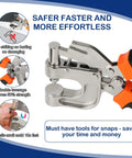 Must Have Leather Snap Fasteners Kit With Press Pliers, 90 Snap Sets in 12.5 15 and 17mm demonstrating ease of use and durability.