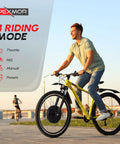 Man riding bike upgraded with Beefed Up 750W Front Wheel Ebike Conversion Kit With 36V Battery For 20 To 24 Inch Bikes