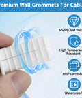 4 Pack Of Hella Flexible White 3/4 Inch Silicone Cable Grommets For Starlink, showing durable silicone grommet held with finger.